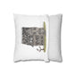 Halloween Watercolor Haunted House Square Poly Canvas Pillow Cover - Pillow Not Included -