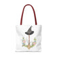 Watercolor Witchy Broomstick Tote Bag