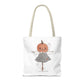 Halloween Watercolor Pumpkin Girl Scarecrow Tote Bag