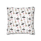 Watercolor Witchy Things Patterned Square Poly Canvas Pillow Cover - Pillow Not Included -