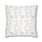 Halloween Watercolor Scattered Ghosts Square Poly Canvas Pillow Cover - Pillow Not Included -