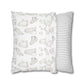 Halloween Watercolor Scattered Ghosts Square Poly Canvas Pillow Cover - Pillow Not Included -