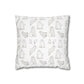 Halloween Watercolor Scattered Ghosts Square Poly Canvas Pillow Cover - Pillow Not Included -
