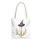 Watercolor Witchy Broomstick Tote Bag