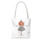 Halloween Watercolor Pumpkin Girl Scarecrow Tote Bag