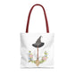 Watercolor Witchy Broomstick Tote Bag
