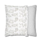 Halloween Watercolor Scattered Ghosts Square Poly Canvas Pillow Cover - Pillow Not Included -