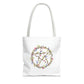 Watercolor Floral Pentacle Tote Bag