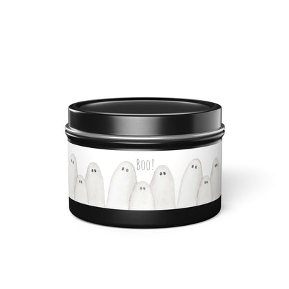 Halloween Watercolor BOO Ghosts Tin Candles