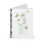 Watercolor Daisies and Bees Spiral Notebook - Ruled Line