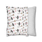 Watercolor Witchy Things Patterned Square Poly Canvas Pillow Cover - Pillow Not Included -