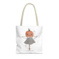 Halloween Watercolor Pumpkin Girl Scarecrow Tote Bag