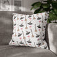 Watercolor Witchy Things Patterned Square Poly Canvas Pillow Cover - Pillow Not Included -