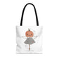 Halloween Watercolor Pumpkin Girl Scarecrow Tote Bag