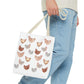 Watercolor Scattered Chickens Tote Bag