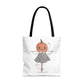 Halloween Watercolor Pumpkin Girl Scarecrow Tote Bag