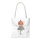 Halloween Watercolor Pumpkin Girl Scarecrow Tote Bag
