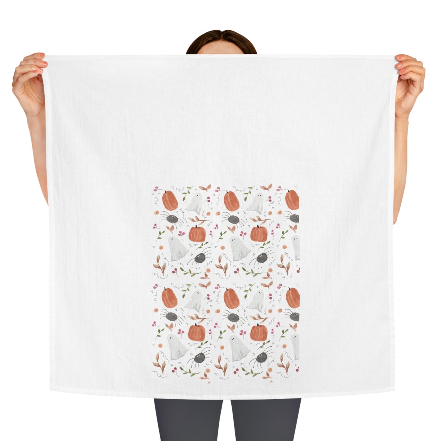Watercolor Halloween Scatter Tea Towel