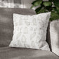 Halloween Watercolor Scattered Ghosts Square Poly Canvas Pillow Cover - Pillow Not Included -