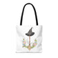 Watercolor Witchy Broomstick Tote Bag