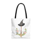 Watercolor Witchy Broomstick Tote Bag
