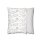 Halloween Watercolor Scattered Ghosts Square Poly Canvas Pillow Cover - Pillow Not Included -