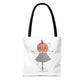 Halloween Watercolor Pumpkin Girl Scarecrow Tote Bag