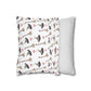 Watercolor Witchy Things Patterned Square Poly Canvas Pillow Cover - Pillow Not Included -