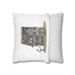 Halloween Watercolor Haunted House Square Poly Canvas Pillow Cover - Pillow Not Included -