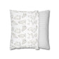 Halloween Watercolor Scattered Ghosts Square Poly Canvas Pillow Cover - Pillow Not Included -
