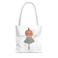 Halloween Watercolor Pumpkin Girl Scarecrow Tote Bag