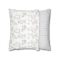 Halloween Watercolor Scattered Ghosts Square Poly Canvas Pillow Cover - Pillow Not Included -