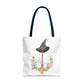 Watercolor Witchy Broomstick Tote Bag