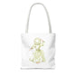 Watercolor Green Girl Tote Bag