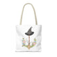 Watercolor Witchy Broomstick Tote Bag