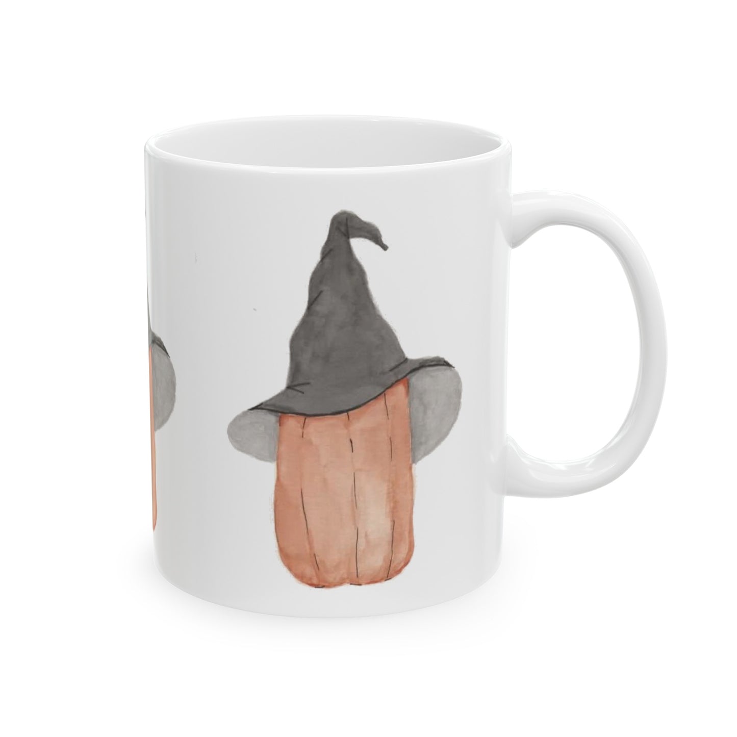 Halloween Watercolor Witchy Pumpkin Ceramic Mug