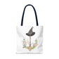 Watercolor Witchy Broomstick Tote Bag