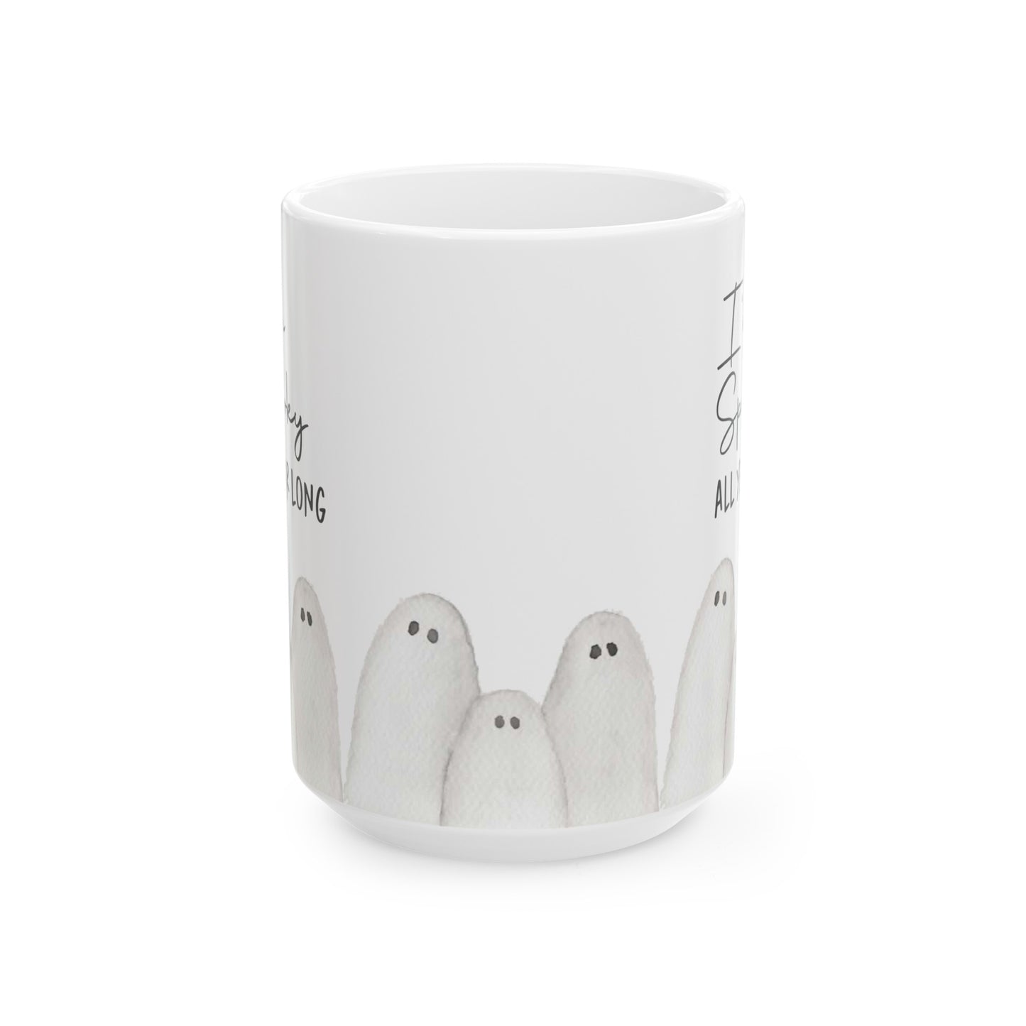 I'm Spooky All Year Long Watercolor Ghosts Ceramic Mug